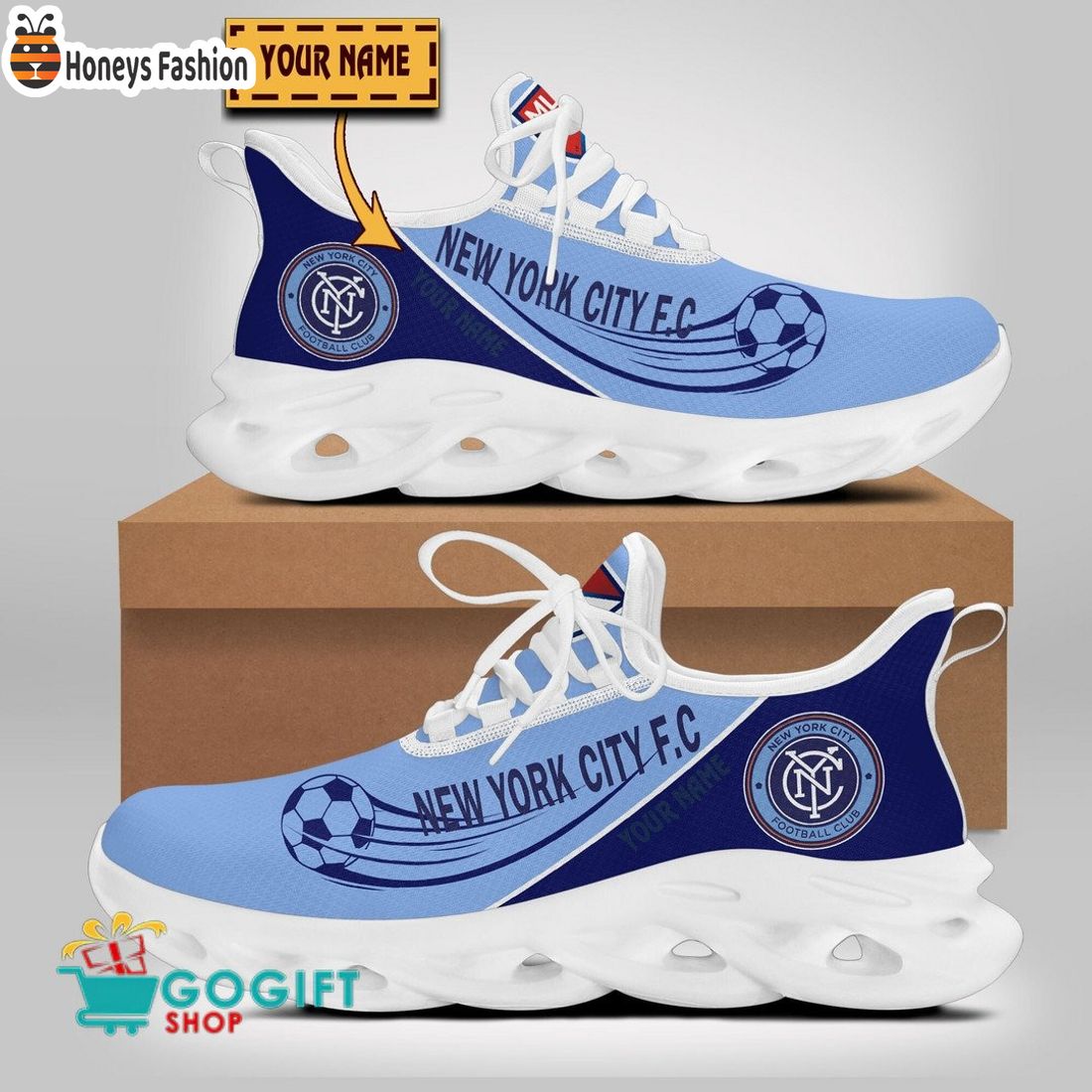 New York City FC MLS Custom Name Max Soul Sneaker