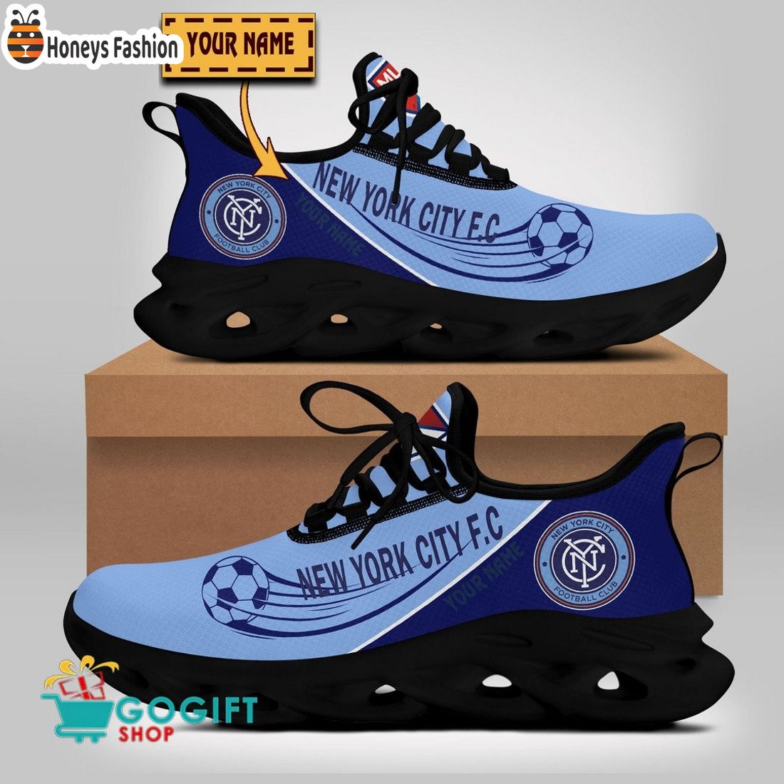 New York City FC MLS Custom Name Max Soul Sneaker