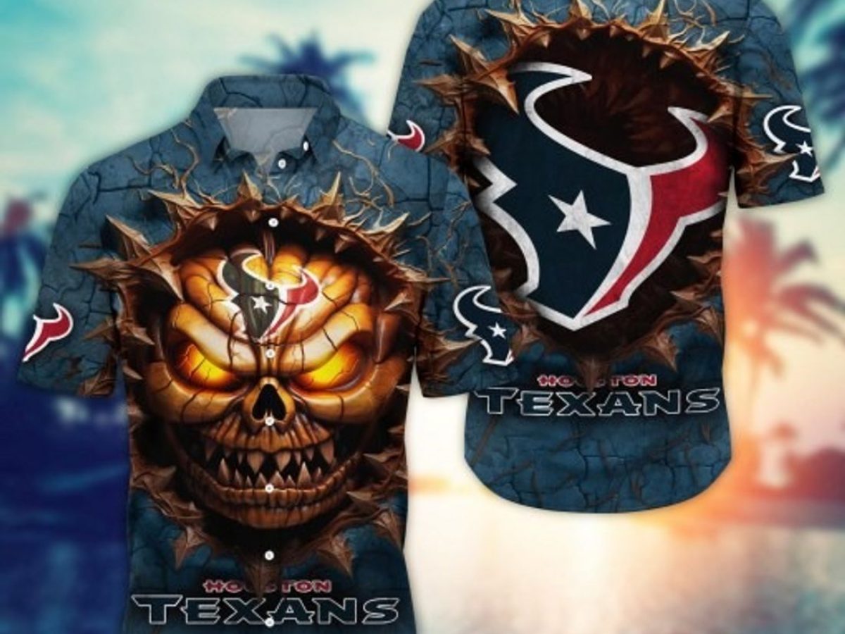 Houston Texans NFL Tropical Island Custom Name Hawaiian Shirt