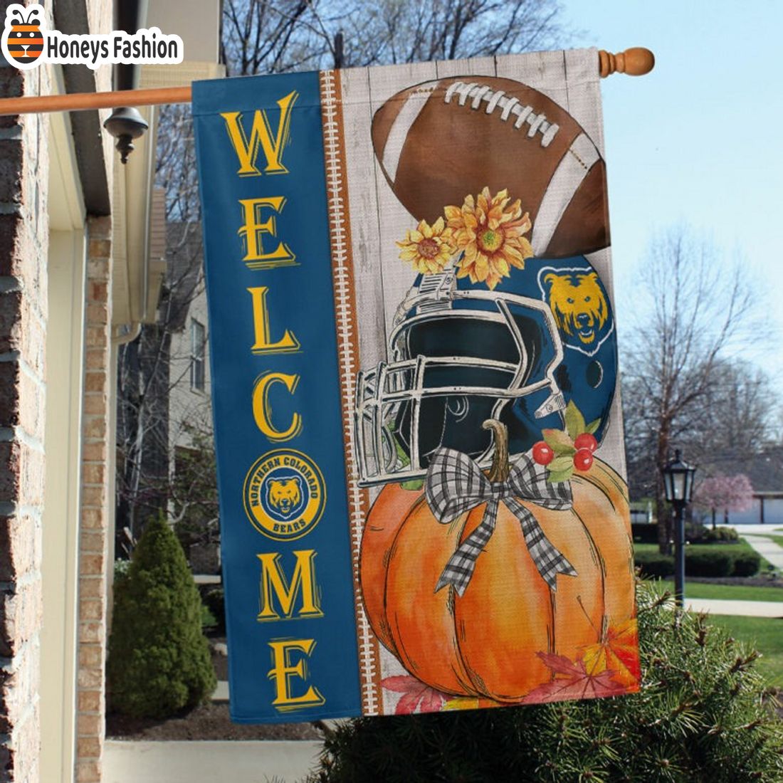 Northern Colorado Bears NCAA Halloween Welcome Flag