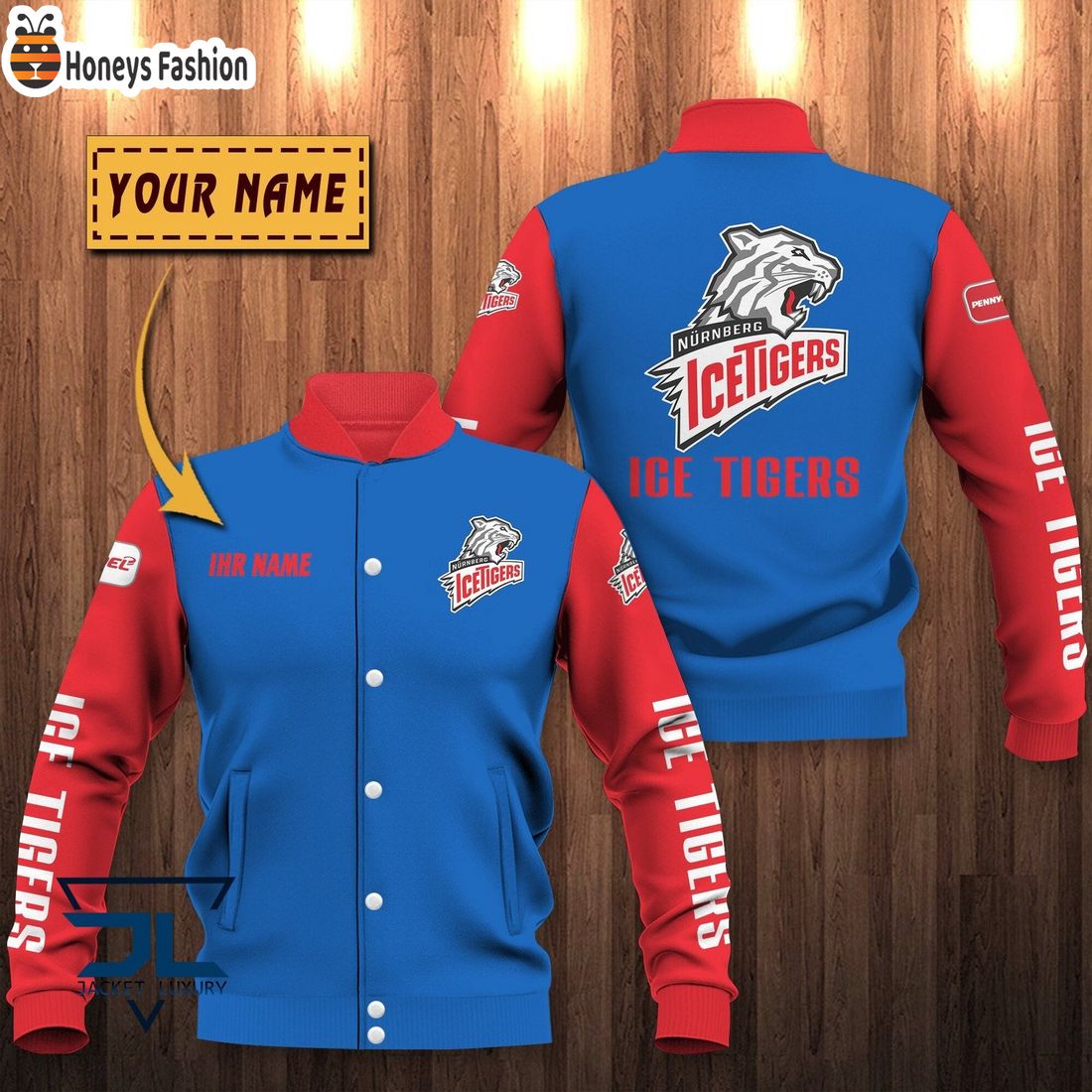 Nurnberg Ice Tigers Custom Name Baseball Jacket
