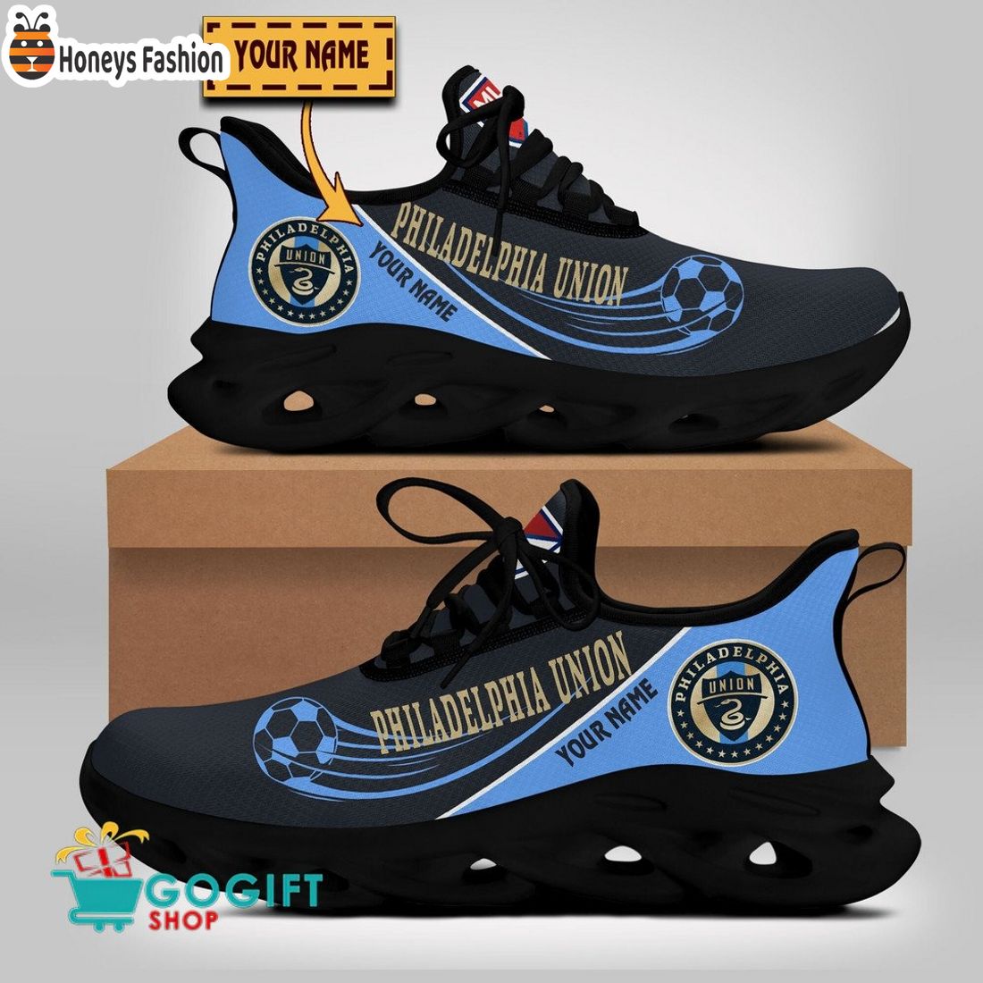 Philadelphia Union MLS Custom Name Max Soul Sneaker