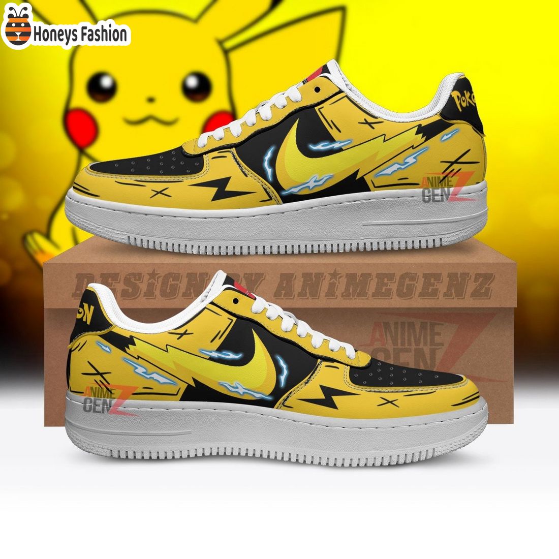 Pokemon Pikachu Flash Air Force 1 Sneakers