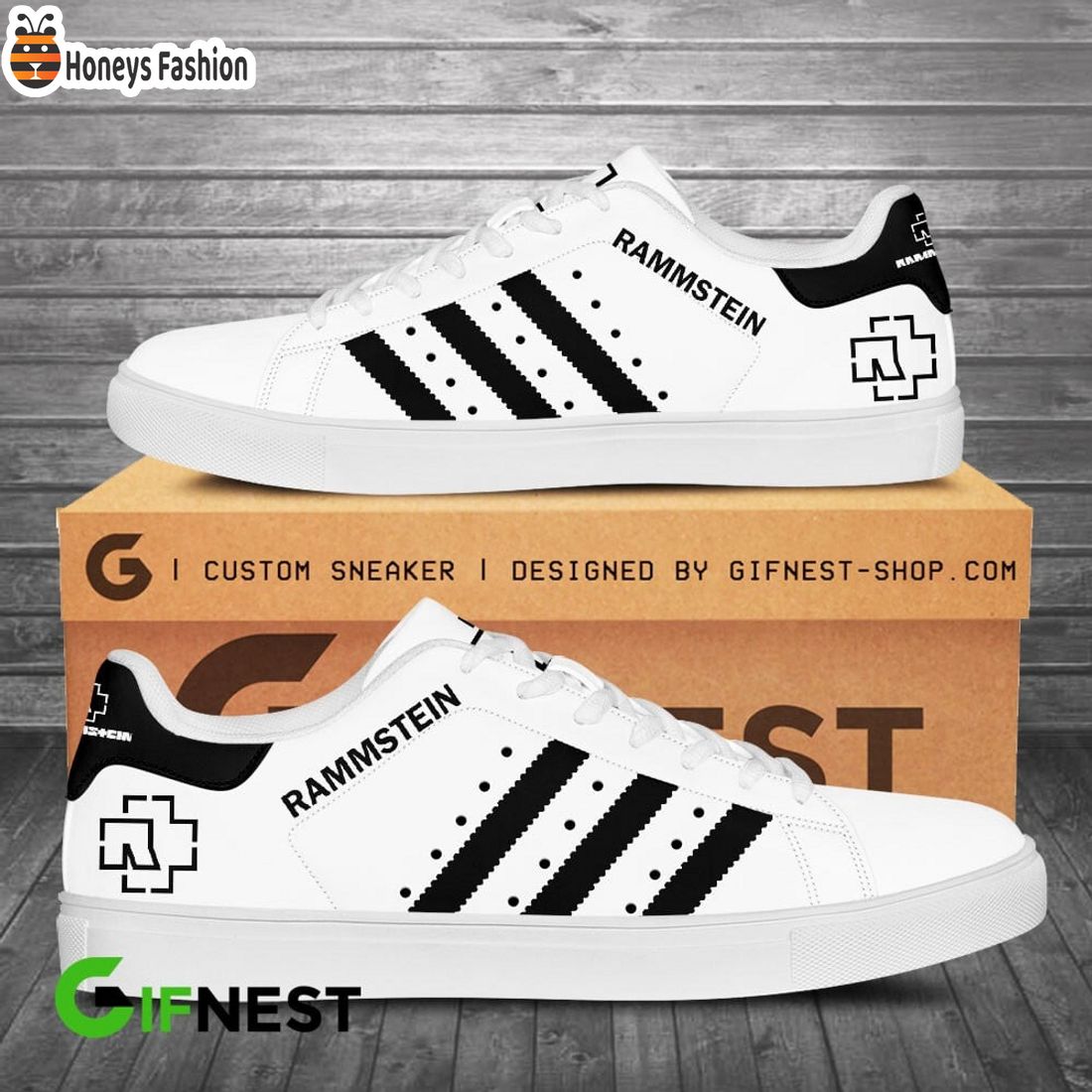 Rammstein black white stan smith skate shoes