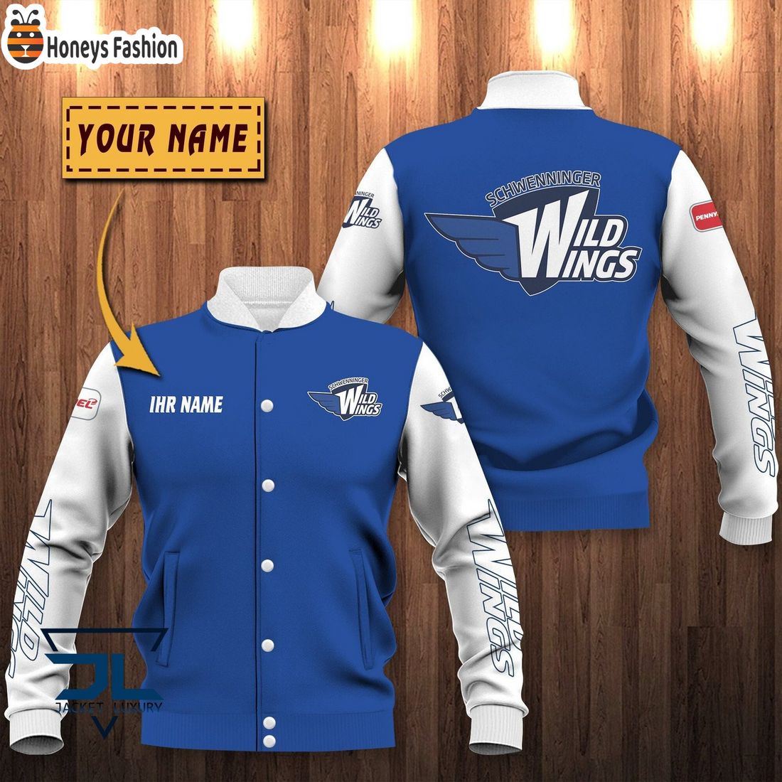 Schwenninger Wild Wings Custom Name Baseball Jacket