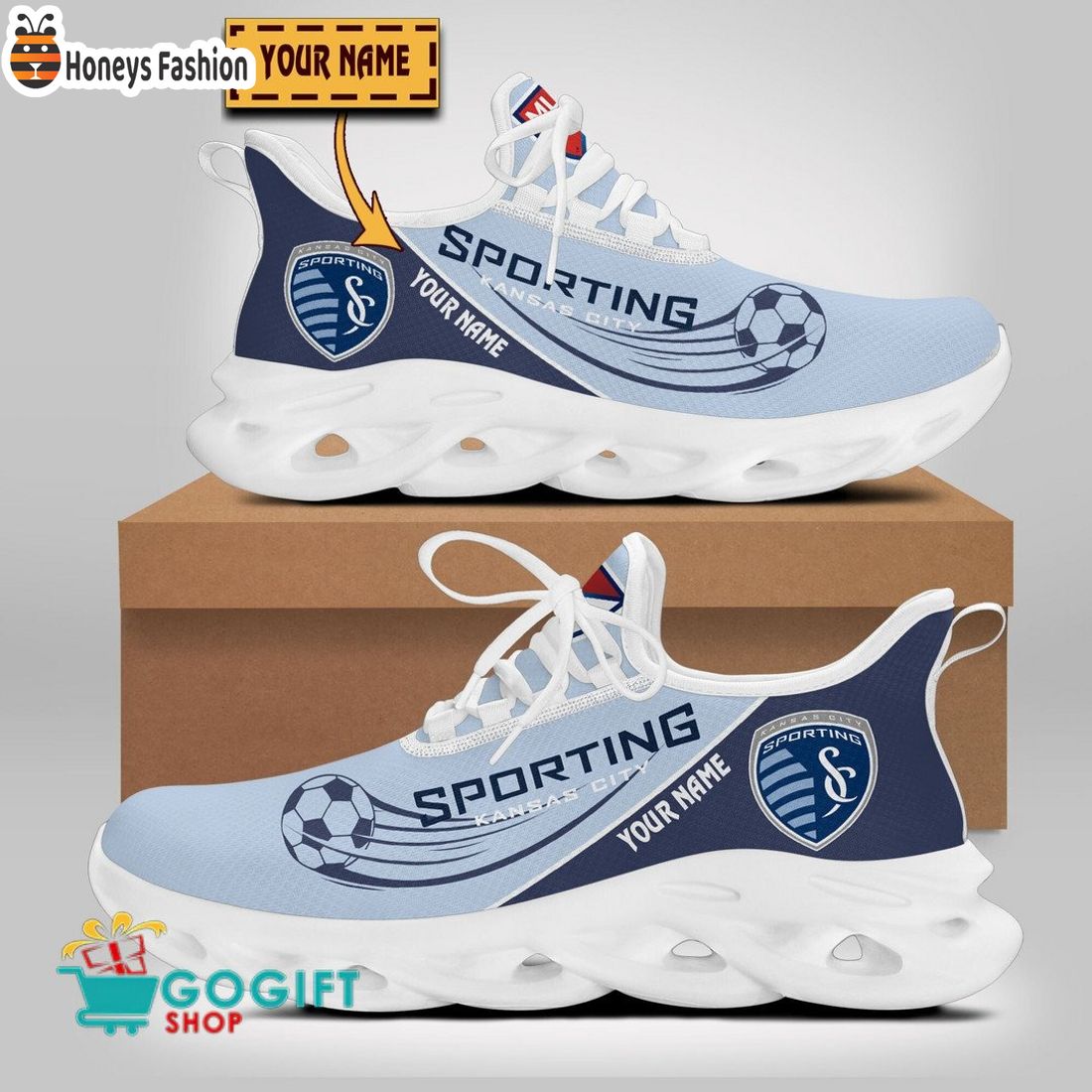 Sporting Kansas City MLS Custom Name Max Soul Sneaker
