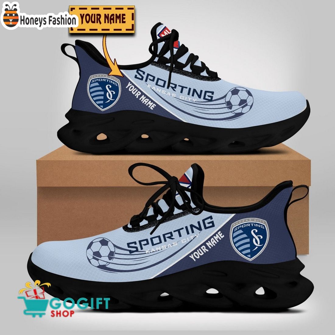 Sporting Kansas City MLS Custom Name Max Soul Sneaker
