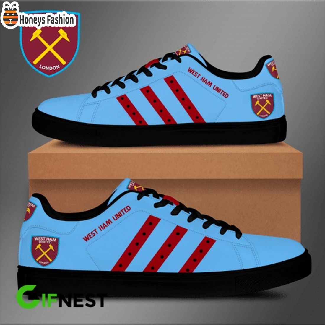 West Ham United blue stan smith skate shoes