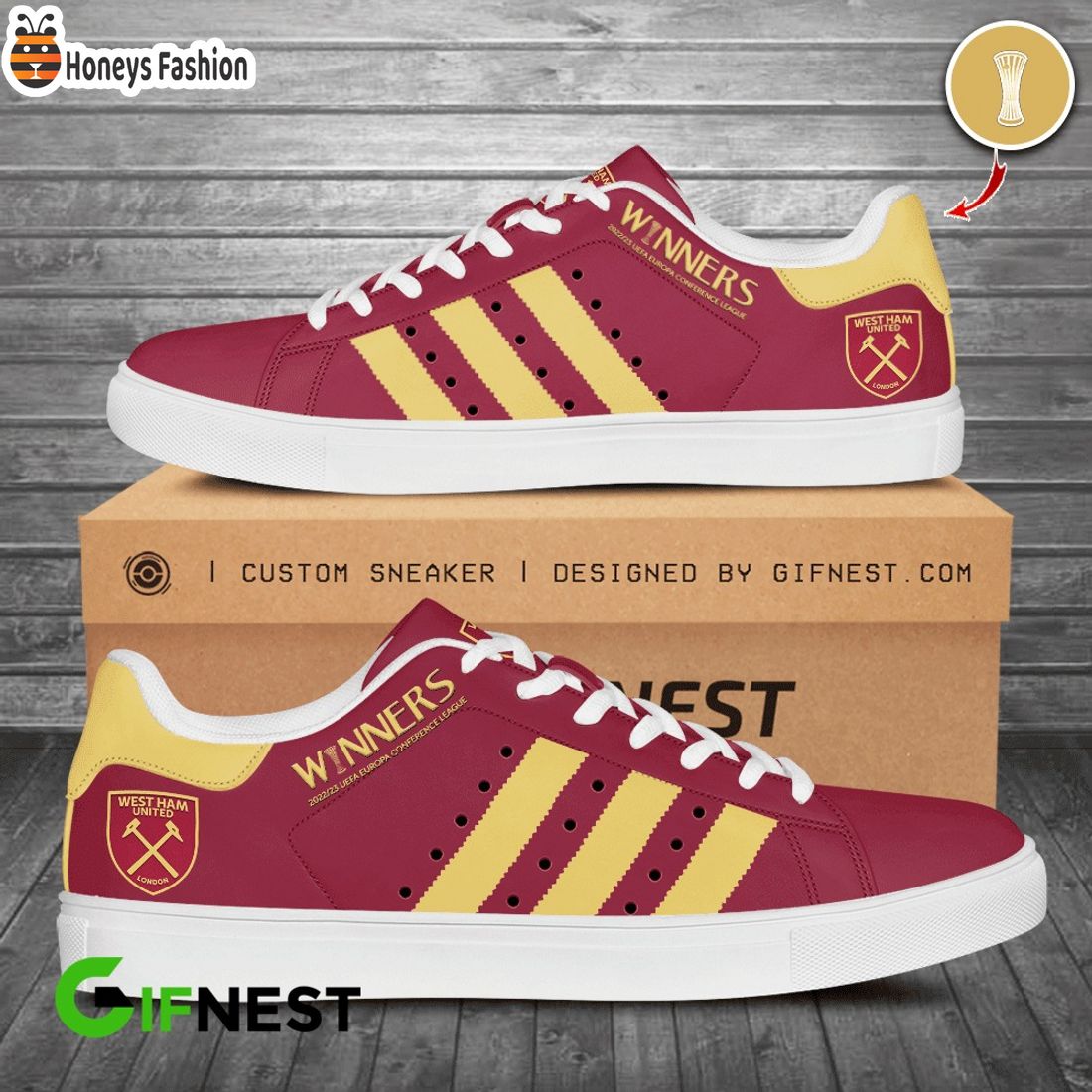 West Ham United winner 2023 stan smith skate shoes