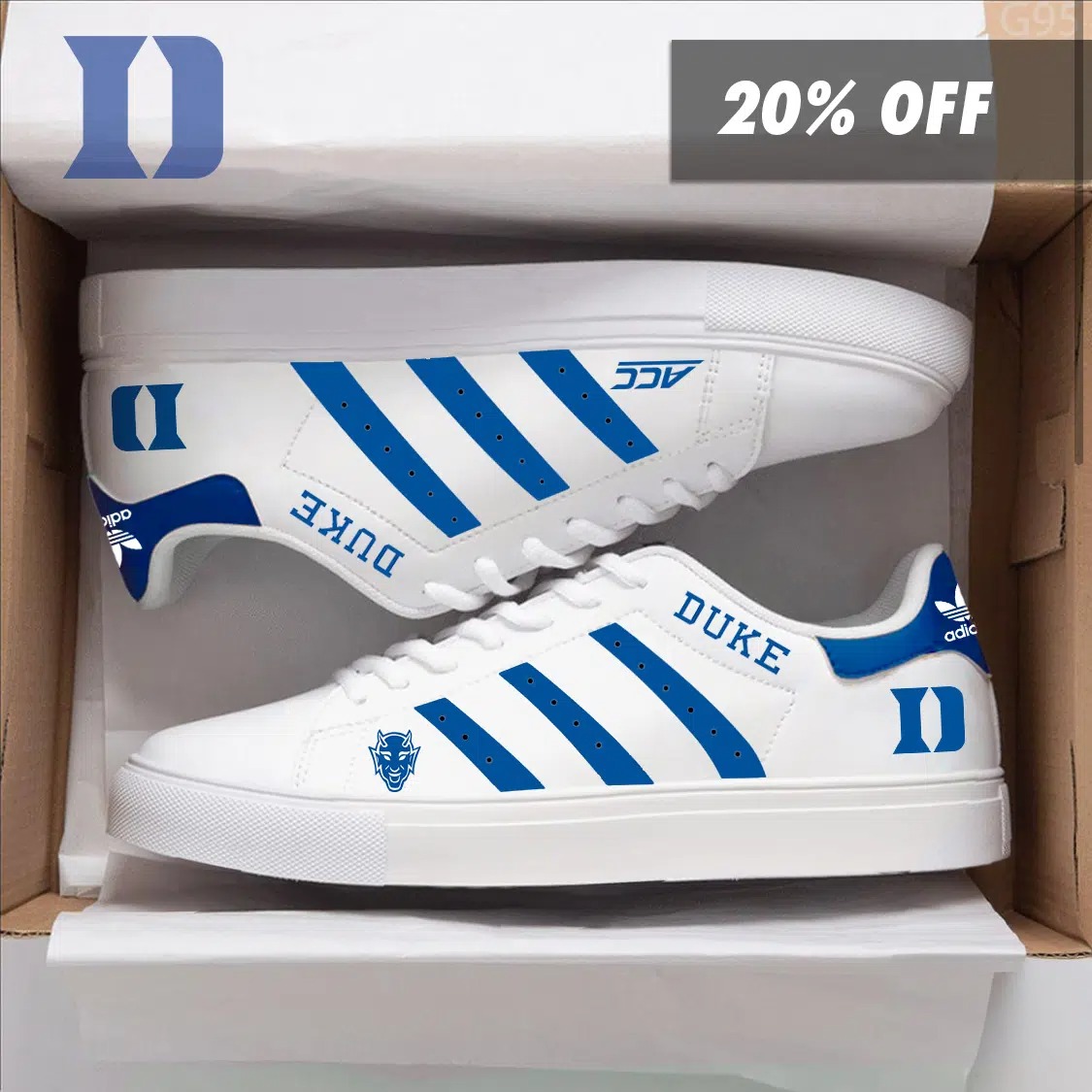 Duke Blue Devils NCAA Adidas Stan Smith Low Top Shoes