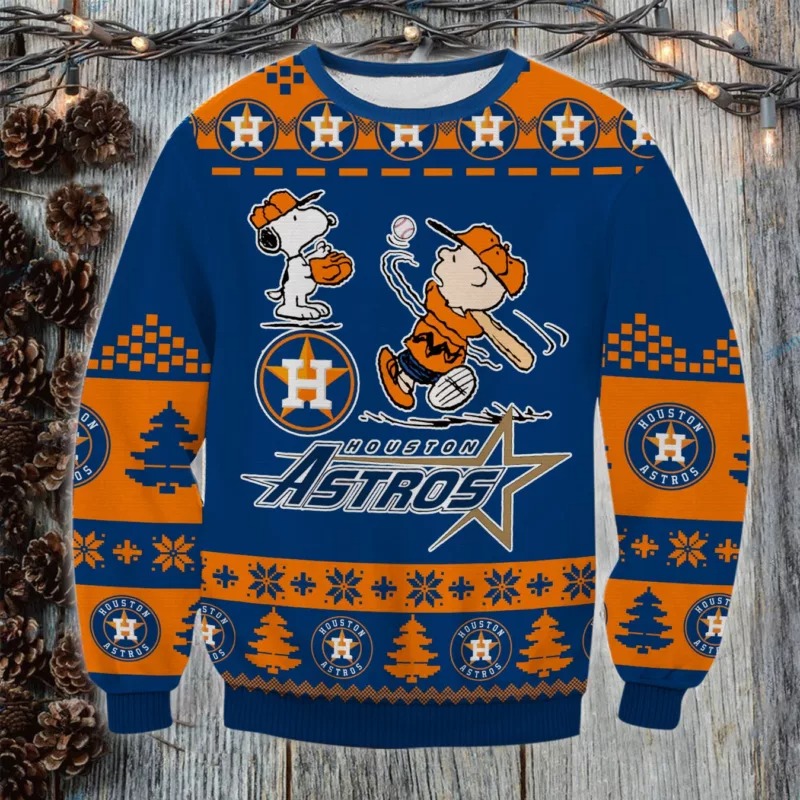 Houston Astros Snoopy Ugly Christmas Sweater