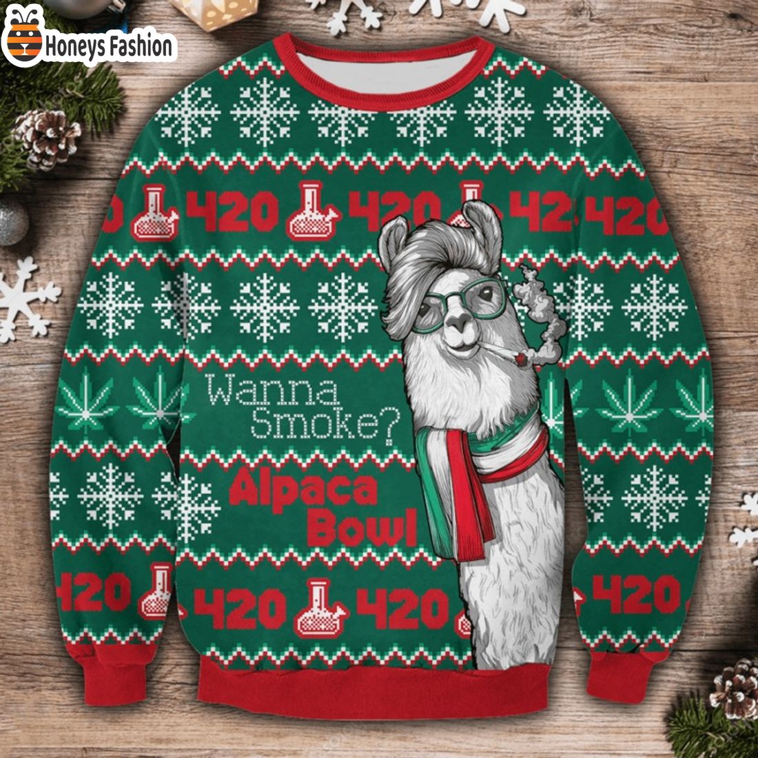 Alpaca Bowl Ugly Christmas Sweater