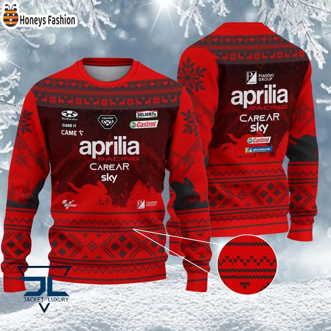 HOT HOT HOT Aprilia Racing MotoGP 2023 Ugly Christmas Sweater