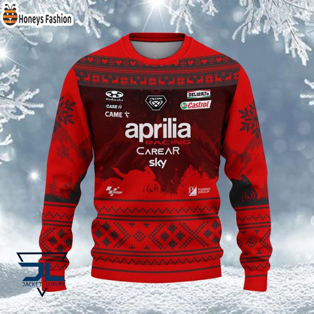 HOT HOT HOT Aprilia Racing MotoGP 2023 Ugly Christmas Sweater
