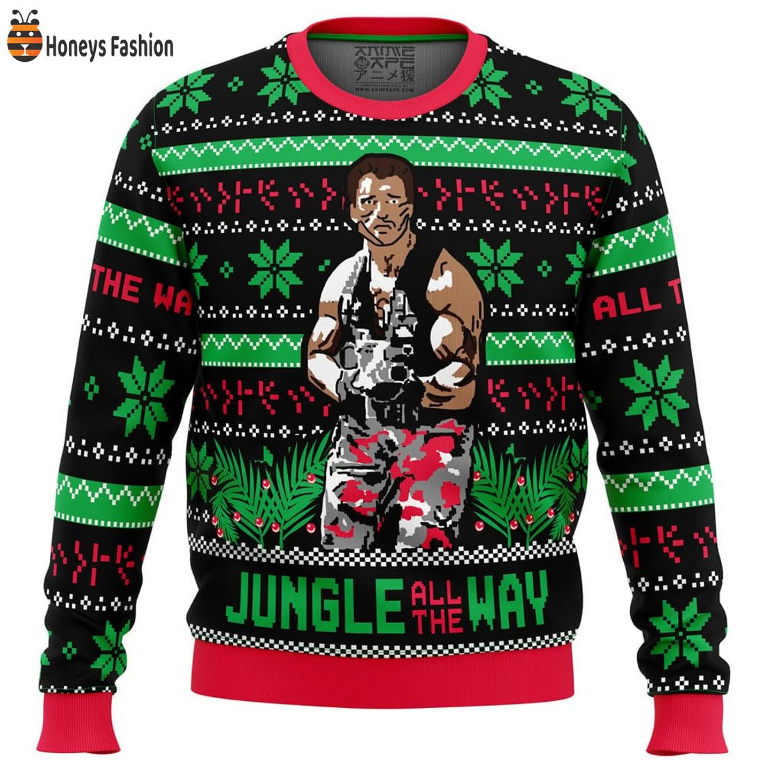 Arnold Schwarzenegger Jungle All The Way Ugly Christmas Sweater