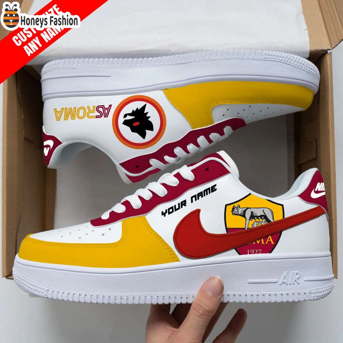 AS Roma Personalized Nike Air Force Sneakers