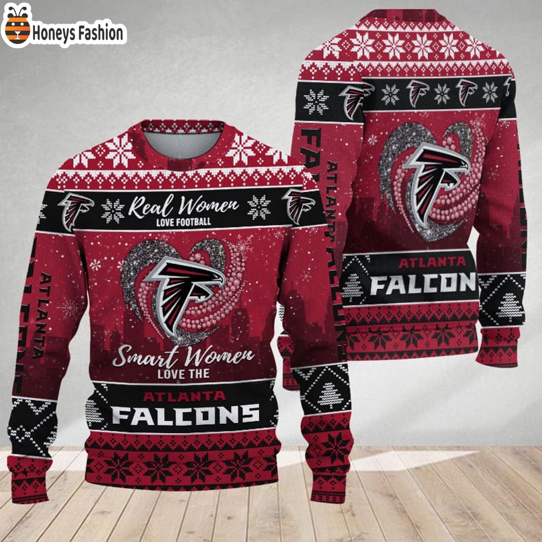 Atlanta Falcons Smart Women Love The Falcons Ugly Christmas Sweater