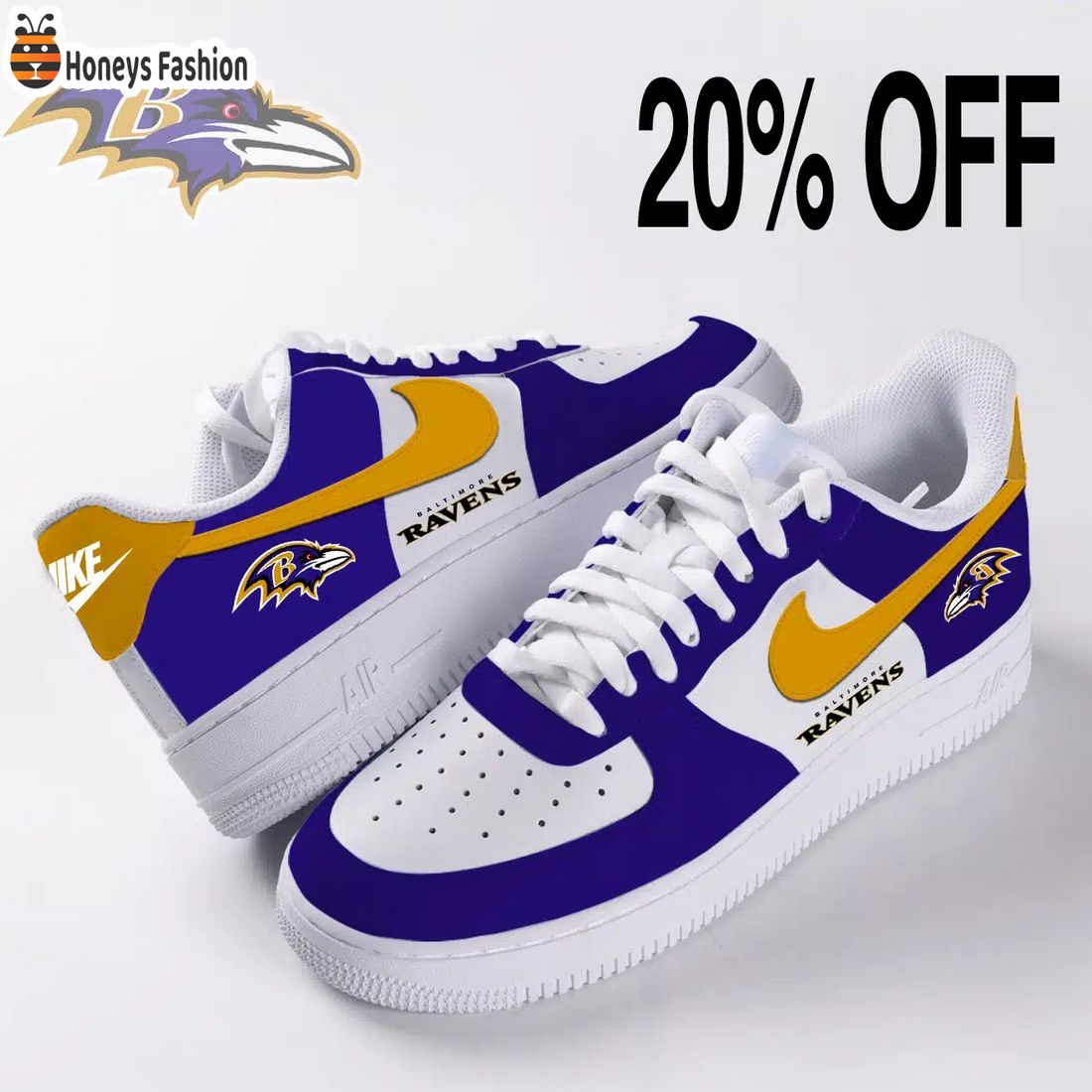 Baltimore Ravens NFL Nike Custom Air Force Shoes