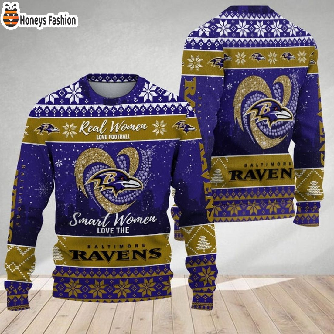 Baltimore Ravens Smart Women Love The Ravens Ugly Christmas Sweater