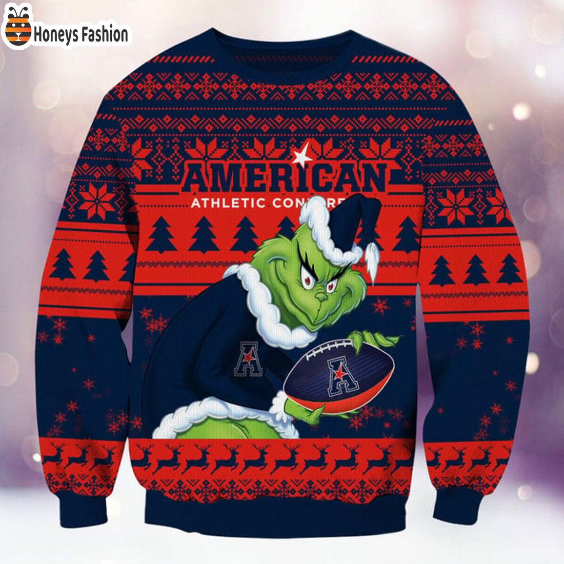 BEST TRENDING American Athletic Conference NCAA Grinch Ugly Christmas Sweater