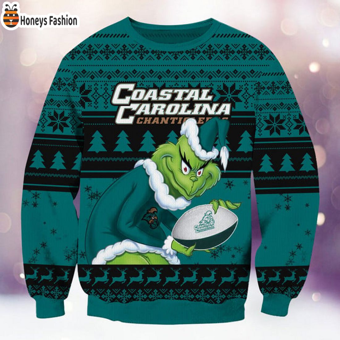 BEST TRENDING Coastal Carolina Chanticleers NCAA Grinch Ugly Christmas Sweater