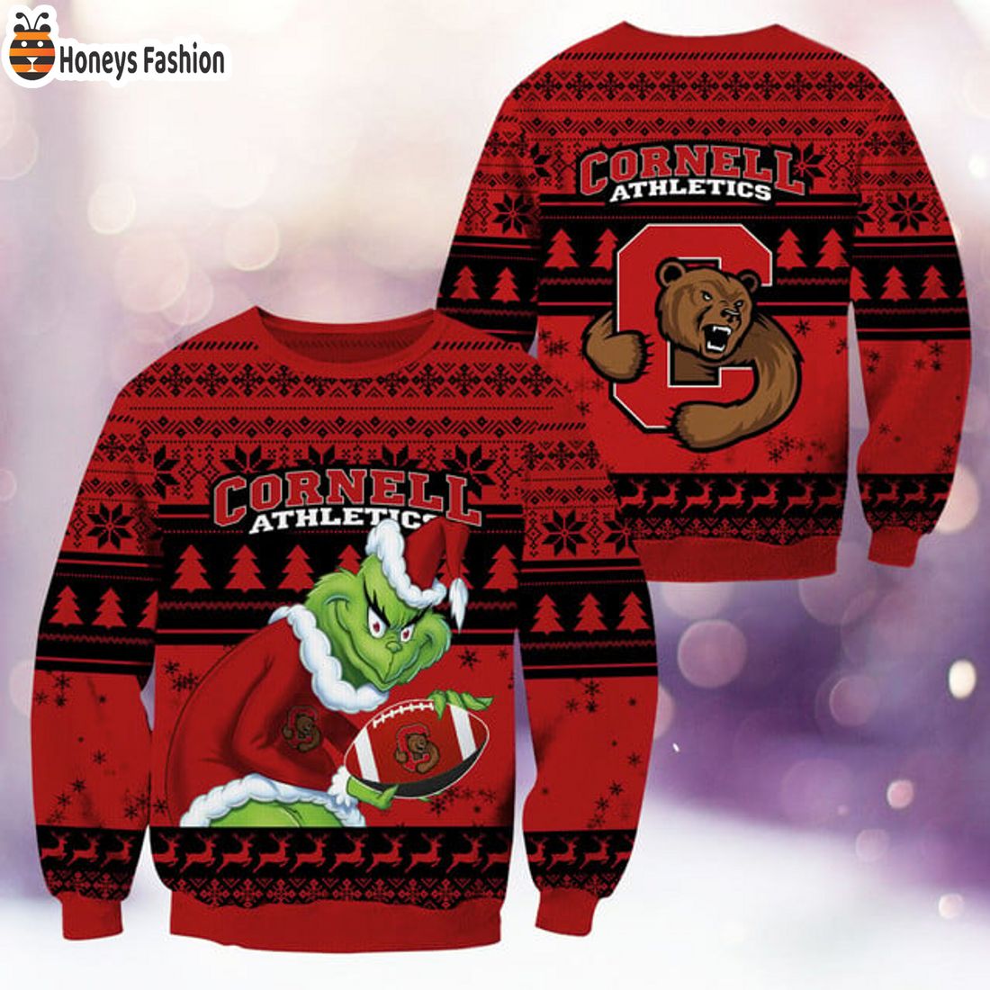 BEST TRENDING Cornell Big Red NCAA Grinch Ugly Christmas Sweater