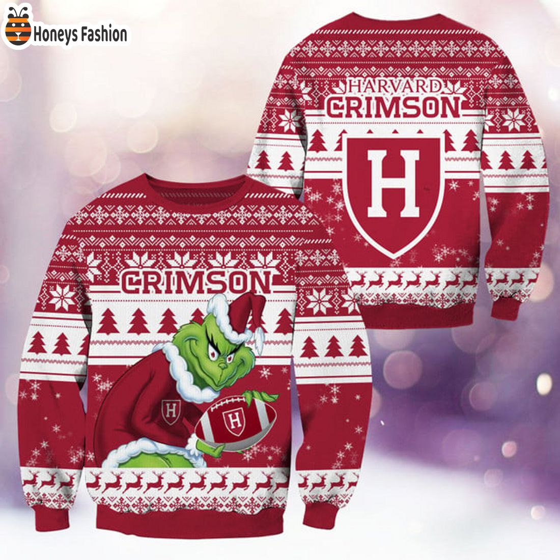 BEST TRENDING Harvard Crimson NCAA Grinch Ugly Christmas Sweater