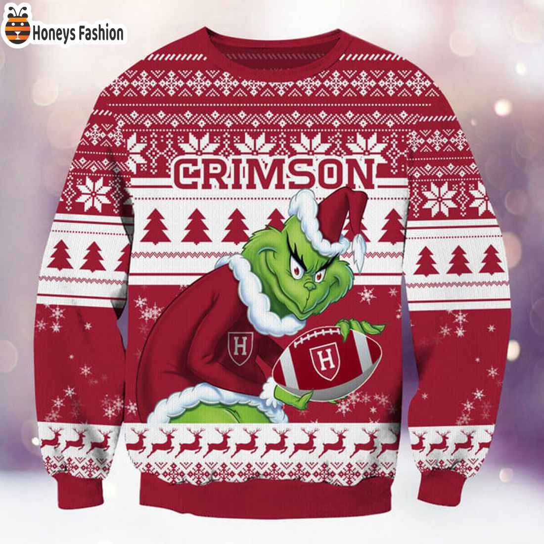 BEST TRENDING Harvard Crimson NCAA Grinch Ugly Christmas Sweater