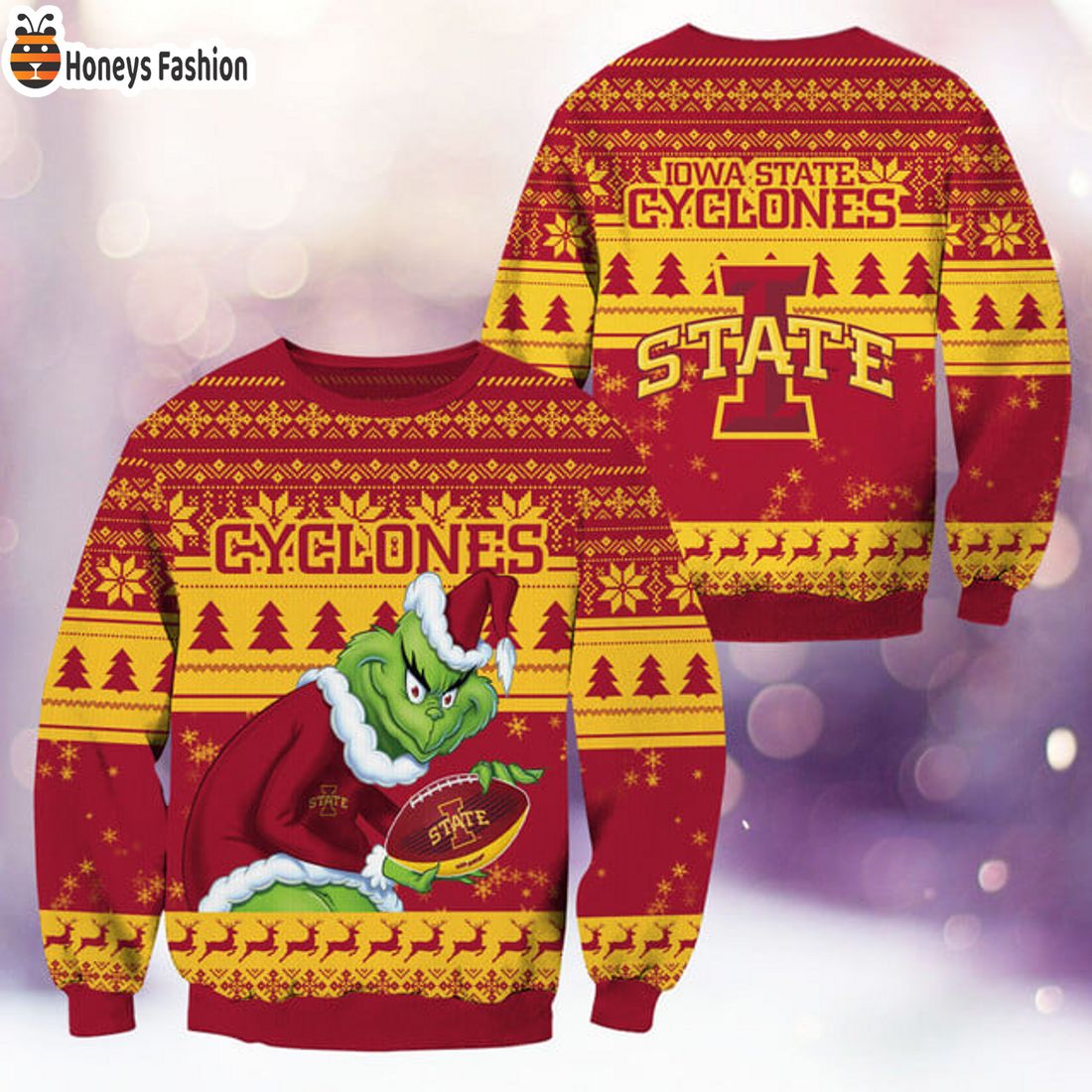 BEST TRENDING Iowa State Cyclones NCAA Grinch Ugly Christmas Sweater