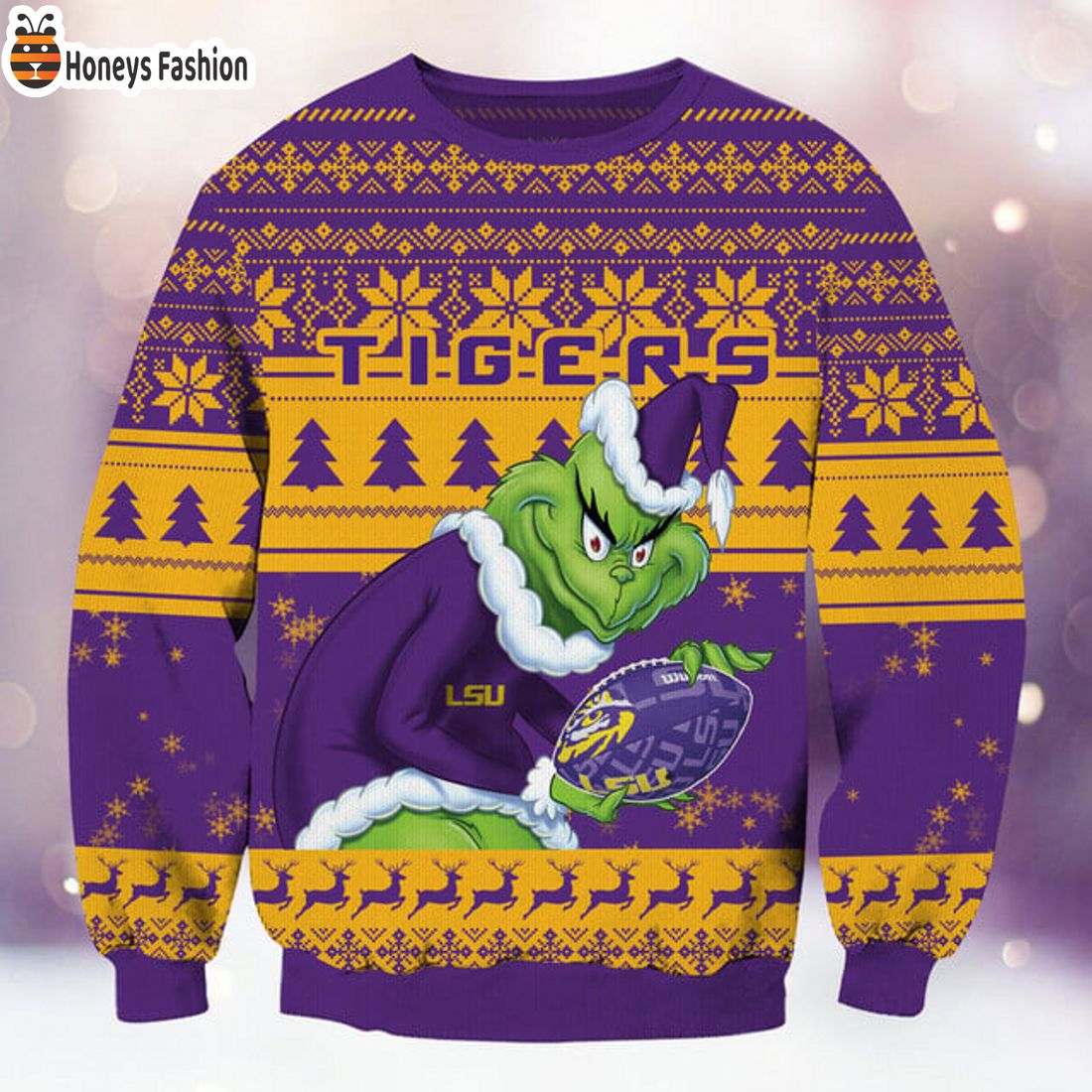 BEST TRENDING LSU Tigers NCAA Grinch Ugly Christmas Sweater