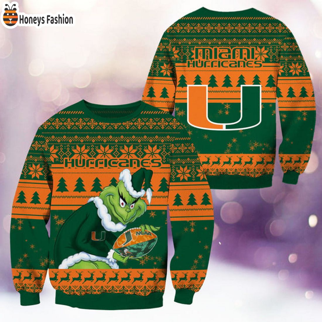 BEST TRENDING Miami Hurricanes NCAA Grinch Ugly Christmas Sweater