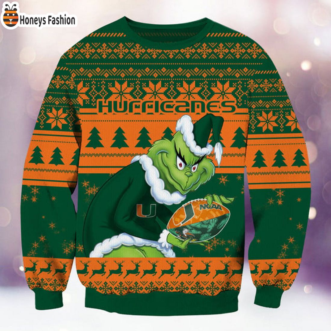 BEST TRENDING Miami Hurricanes NCAA Grinch Ugly Christmas Sweater