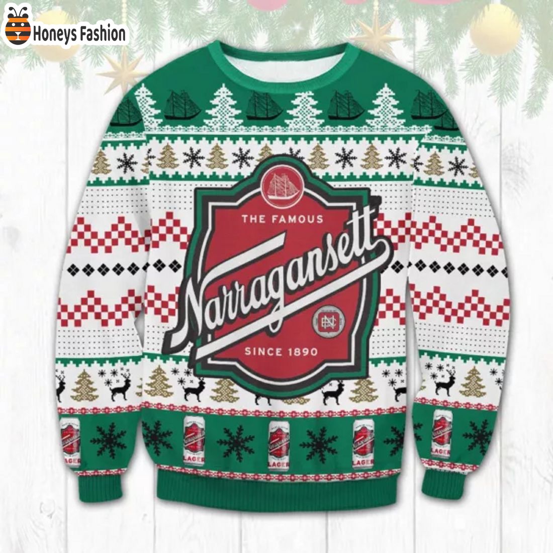 BEST TRENDING Narragansett Beer Since 1890 Reindeer Christmas Ugly Sweater