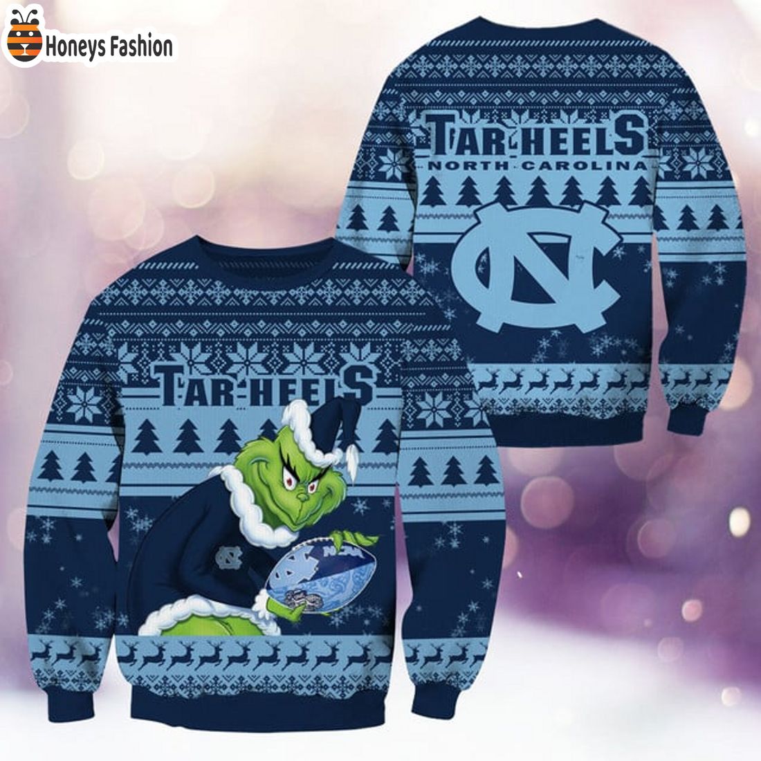 BEST TRENDING North Carolina Tar Heels NCAA Grinch Ugly Christmas Sweater