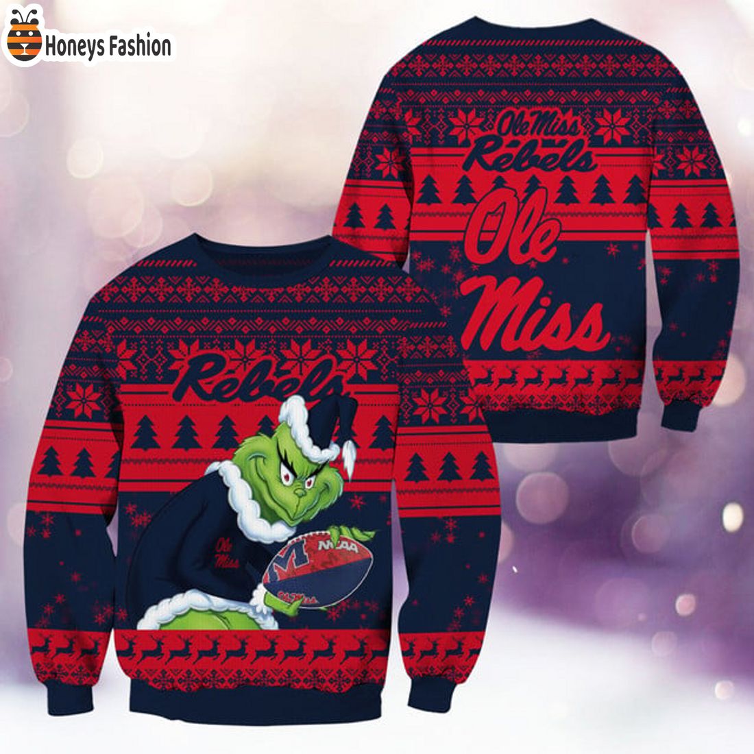 BEST TRENDING Ole Miss Rebels NCAA Grinch Ugly Christmas Sweater