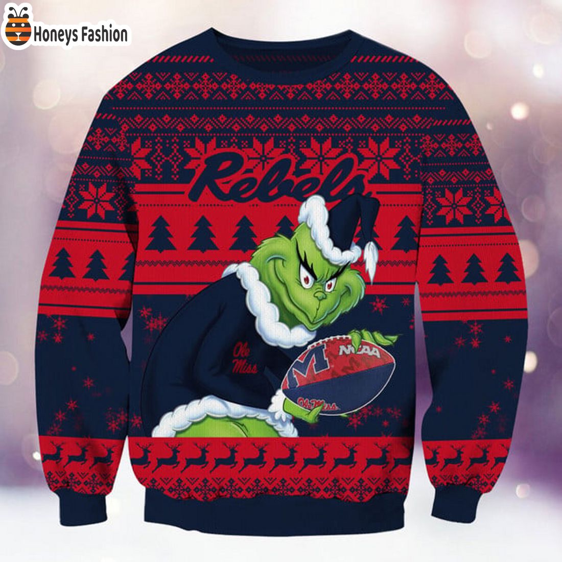 BEST TRENDING Ole Miss Rebels NCAA Grinch Ugly Christmas Sweater