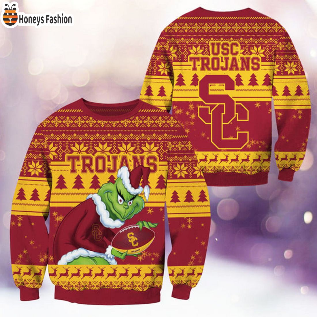 BEST TRENDING USC Trojans NCAA Grinch Ugly Christmas Sweater