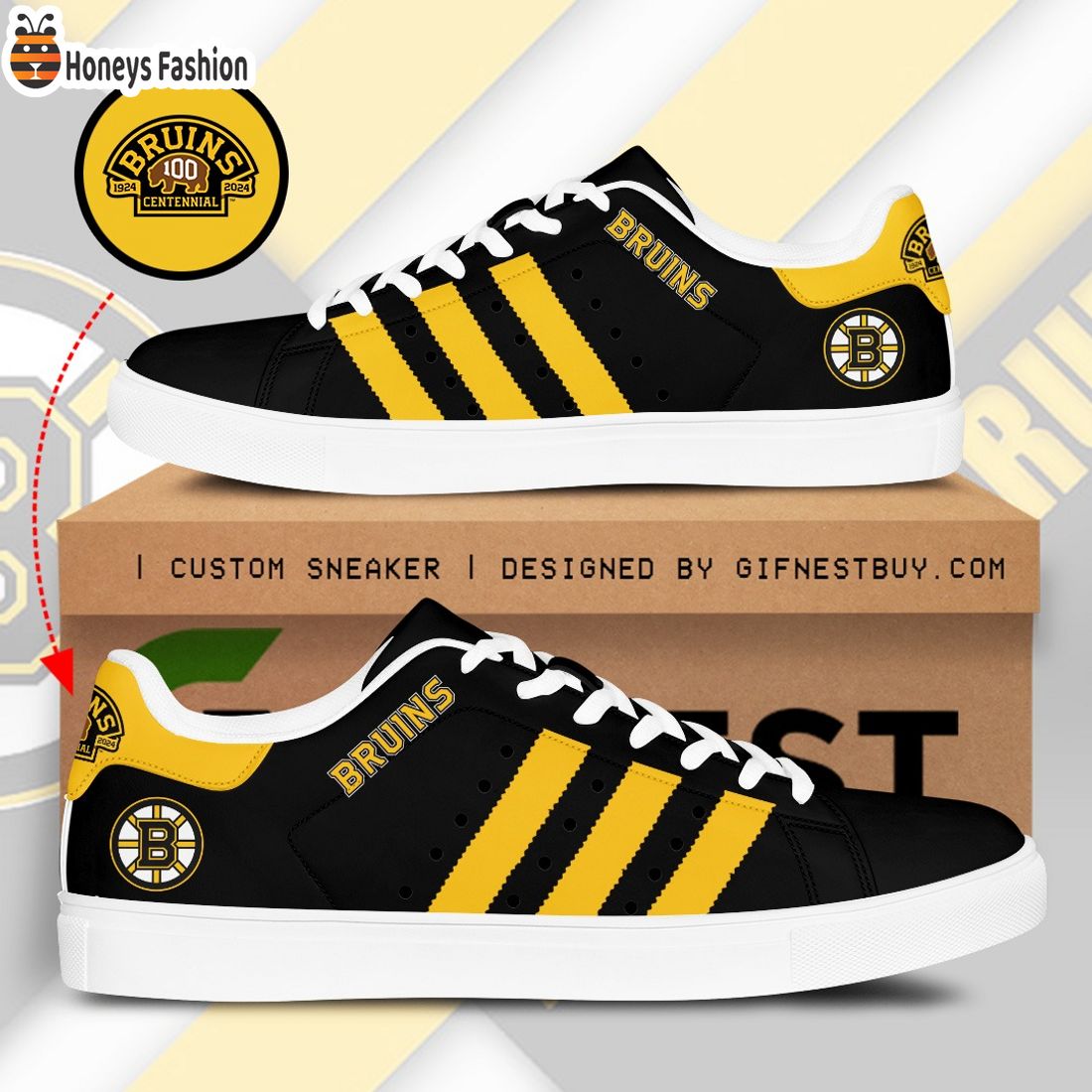 Boston Bruins NHL Stan Smith Low Top Shoes