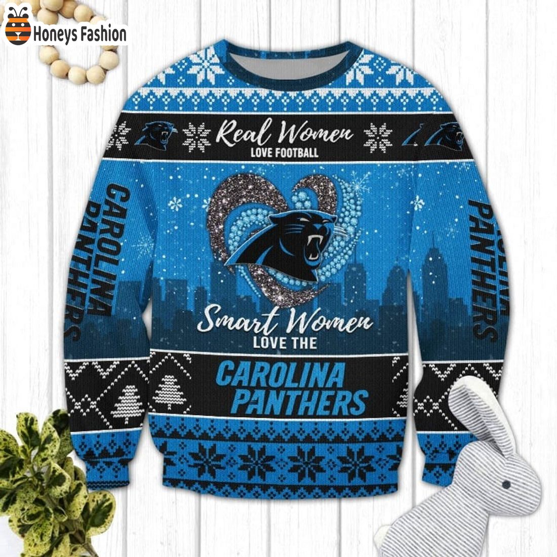 Carolina Panthers Smart Women Love The Panthers Ugly Christmas Sweater