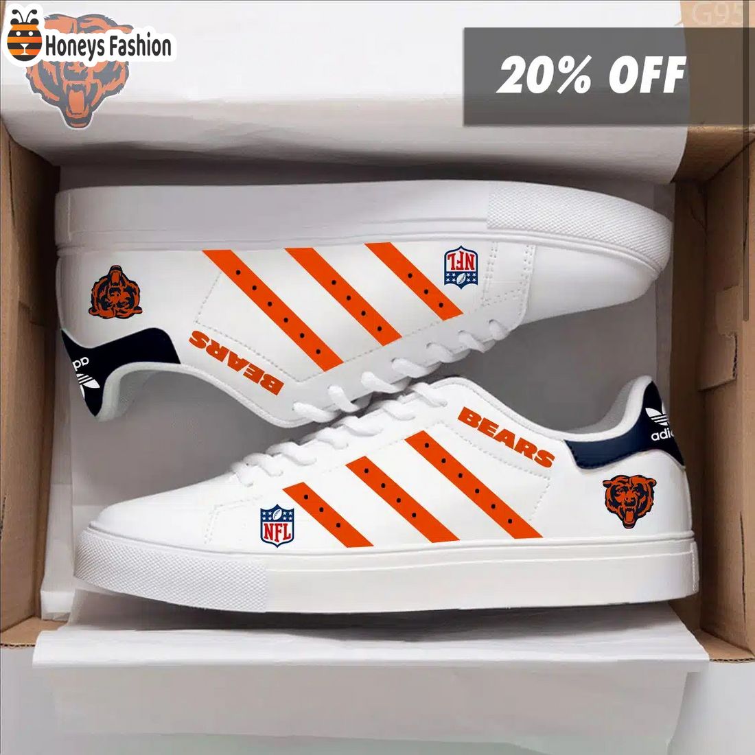 Chicago Bears NHL Adidas Stan Smith Low Top Shoes