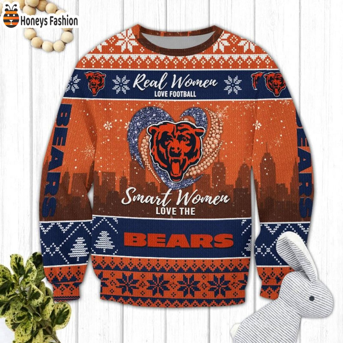 Chicago Bears Smart Women Love The Bears Ugly Christmas Sweater