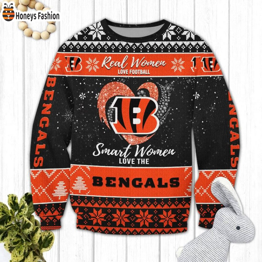 Cincinnati Bengals Smart Women Love The Bengals Ugly Christmas Sweater