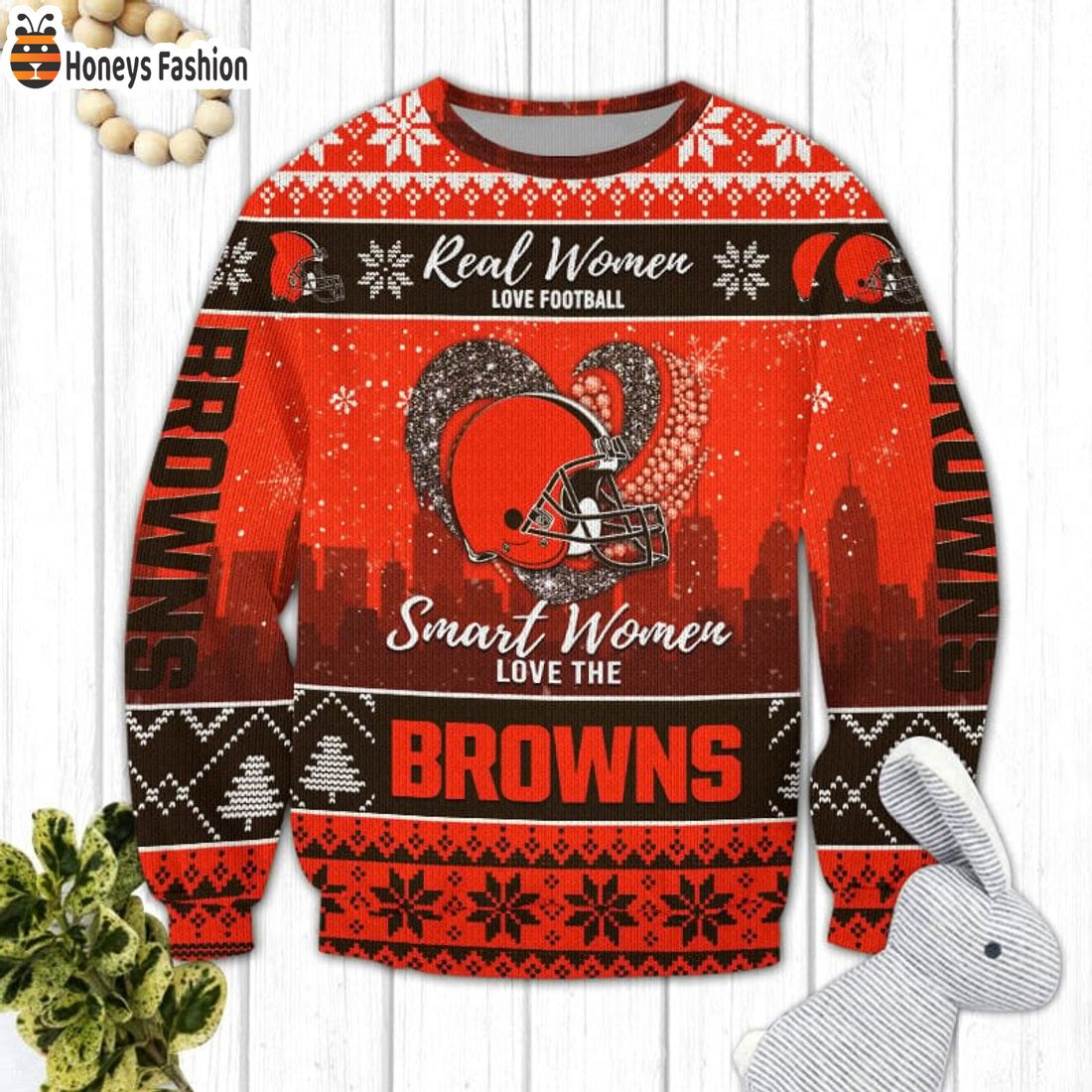 Cleveland Browns Smart Women Love The Browns Ugly Christmas Sweater