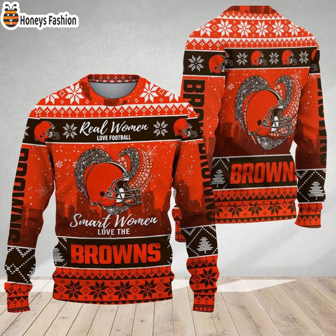 Cleveland Browns Smart Women Love The Browns Ugly Christmas Sweater