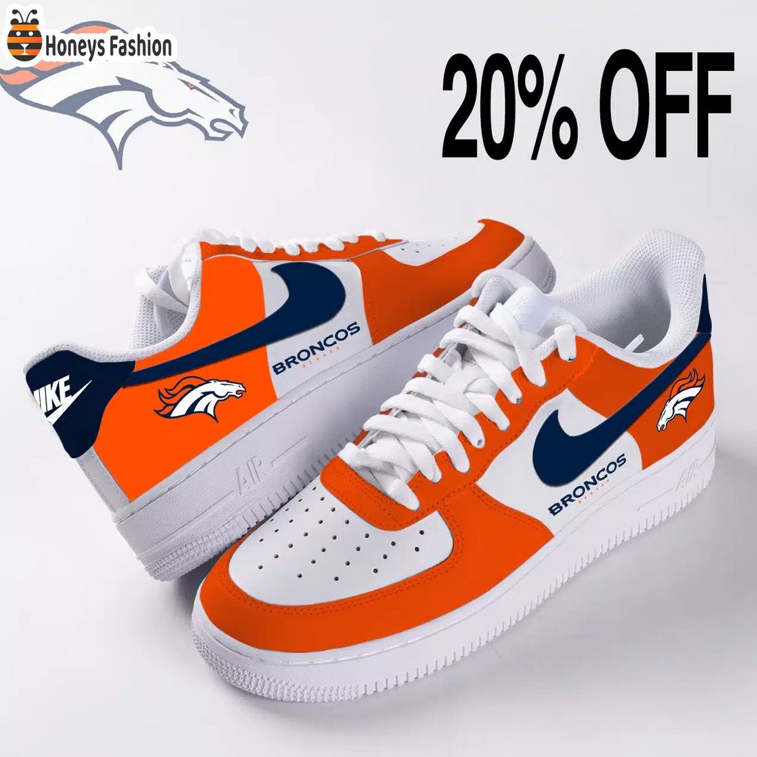 Denver Broncos NFL Nike Custom Air Force Shoes