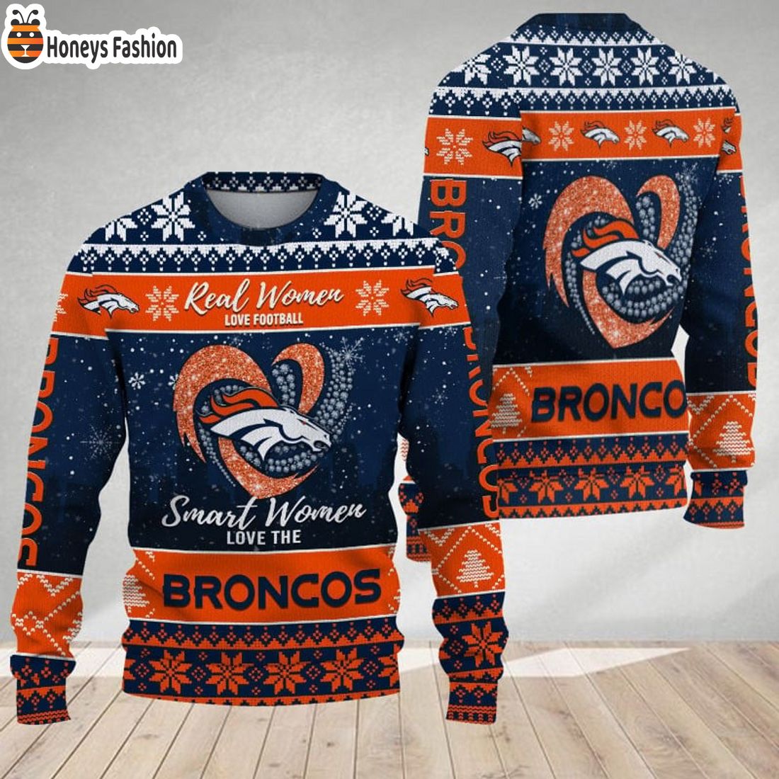 Denver Broncos Smart Women Love The Broncos Ugly Christmas Sweater
