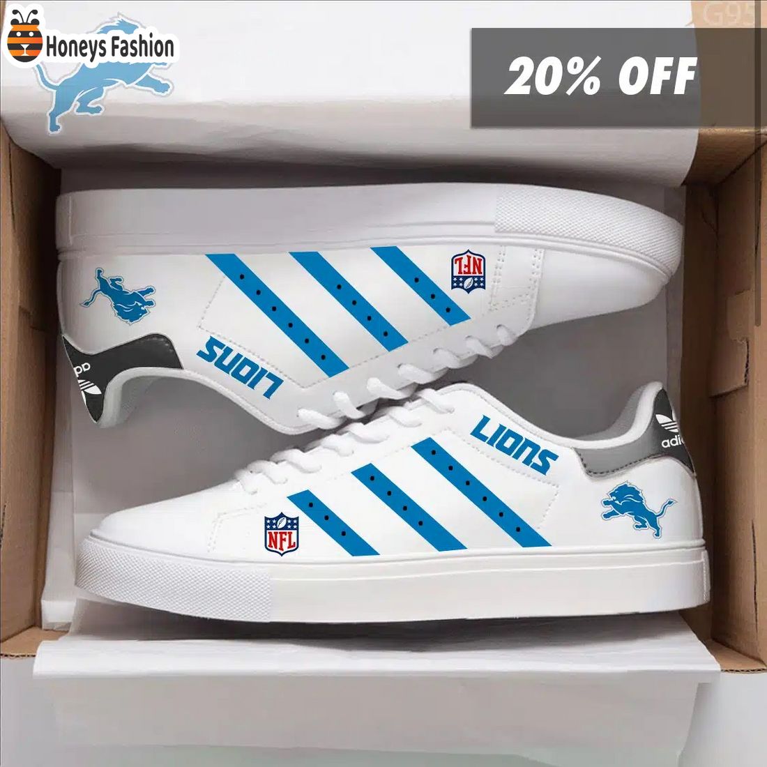 Detroit Lions NHL Adidas Stan Smith Low Top Shoes