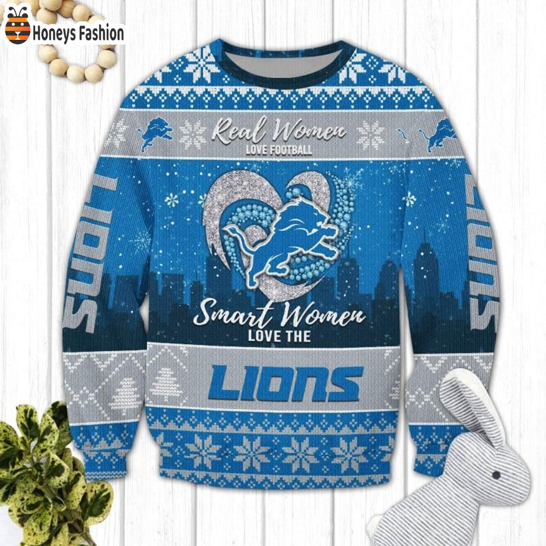 Detroit Lions Smart Women Love The Lions Ugly Christmas Sweater