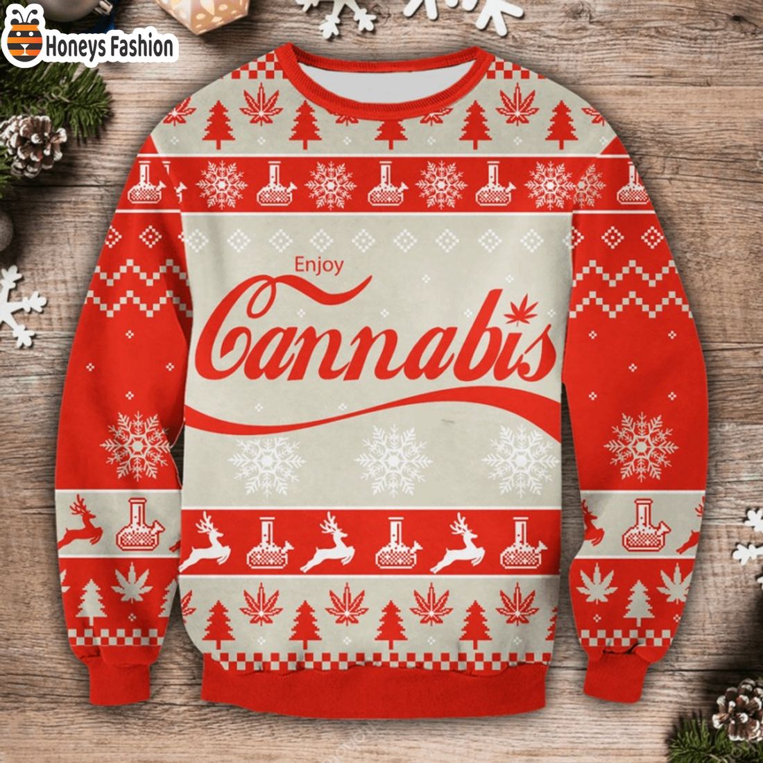 Enjoy Cannabis Ugly Christmas Sweater