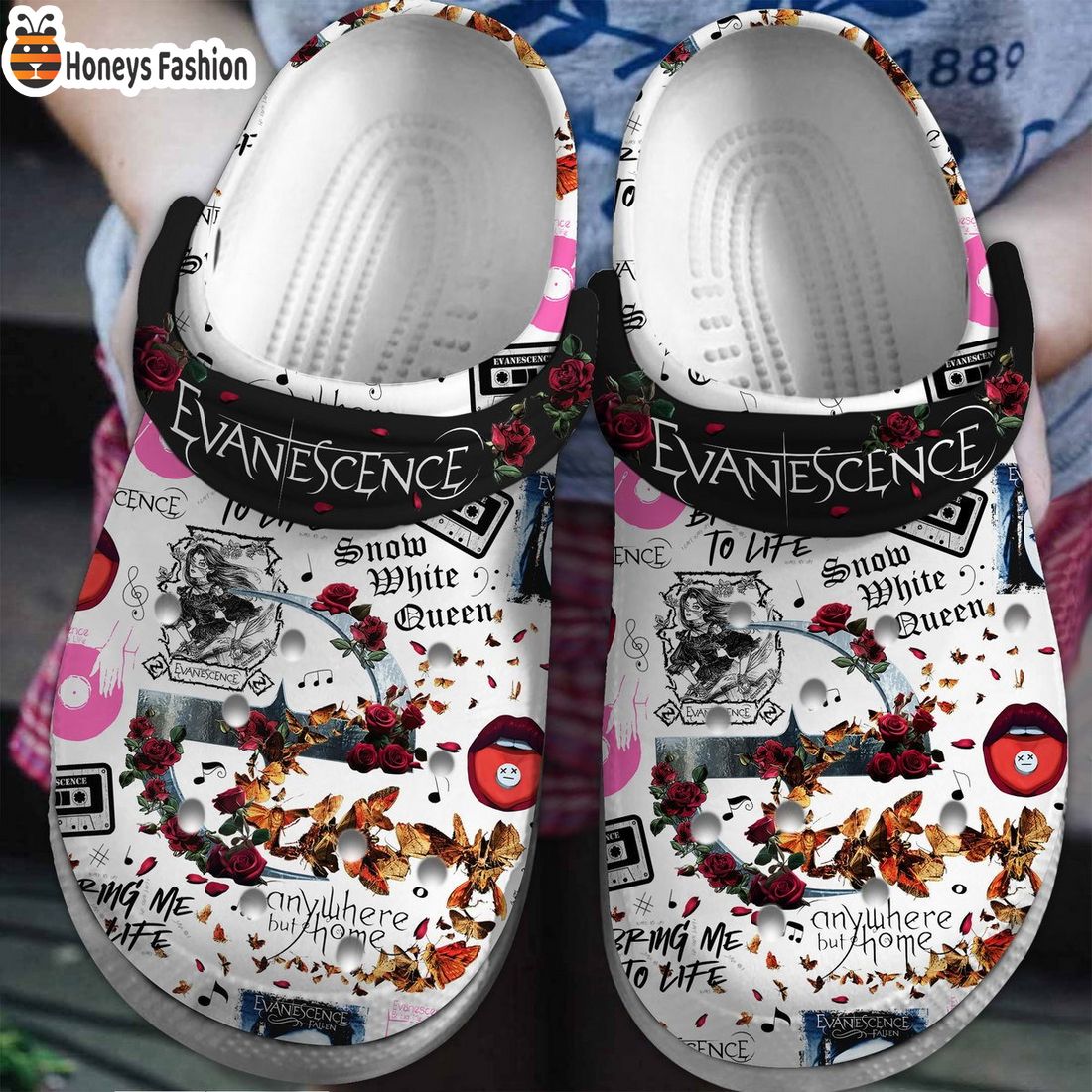 Evanescence snow white queen crocs clog